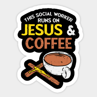 Funny Social Worker Work Coffee Gift Sticker